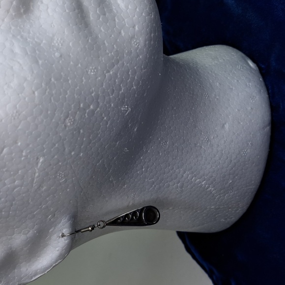 Sterling Silver Wave Dangle Hook Style Earrings - Picture 4 of 12